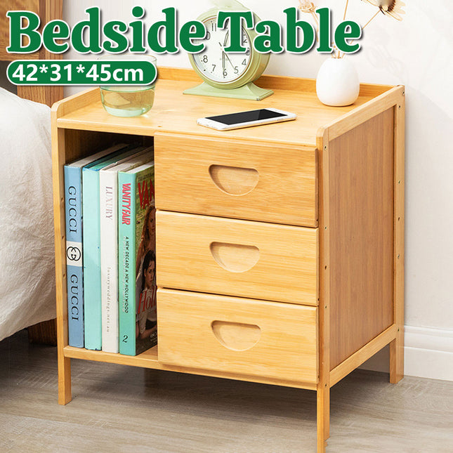 Drawer Bedroom Nightstand With Drawer Large Storage Stable Structure SpaceSaving