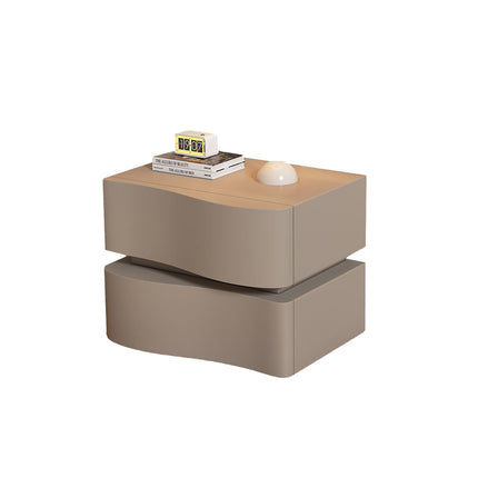 Wavy Bedside Storage Cabinet 45cm Bedroom Nightstand with Hidden Handle