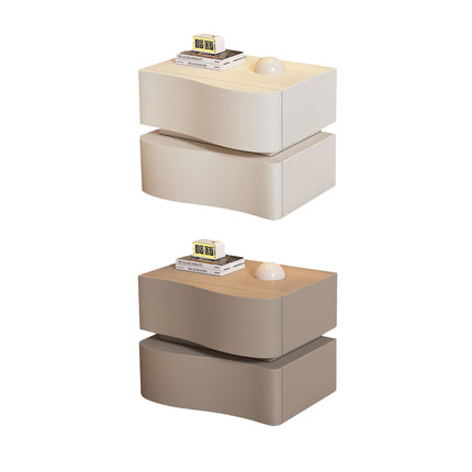 Wavy Bedside Storage Cabinet 45cm Bedroom Nightstand with Hidden Handle