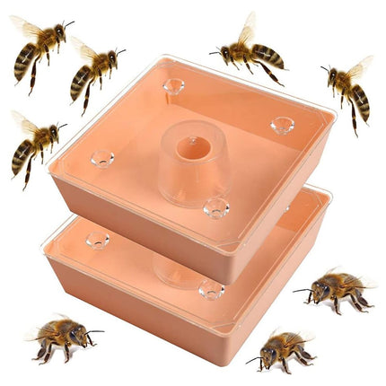 2PCS Bee Feeder Square Water Feeder Beehive Drinking Tool Plastic Beekeeping