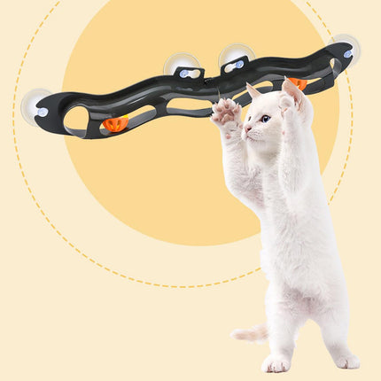 Folding Cat Track with Bell Self Healing Sucker Ball Toy Interactive Play Cats