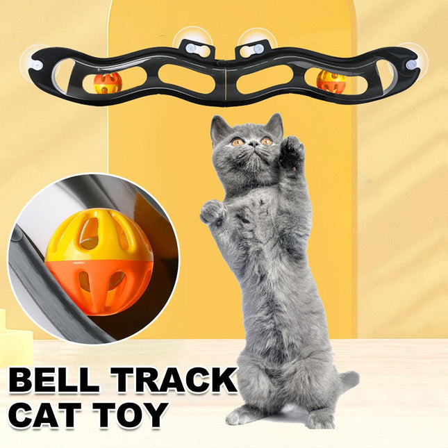 Folding Cat Track with Bell Self Healing Sucker Ball Toy Interactive Play Cats