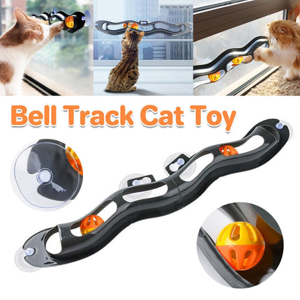 Folding Cat Track with Bell Self Healing Sucker Ball Toy Interactive Play Cats