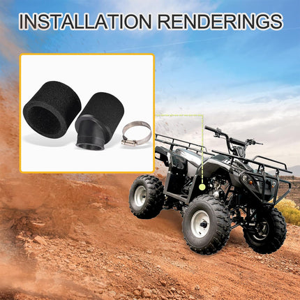 38mm Bent Foam Pod Air Filter Cleaner Motorcycle ATV Dirt Bike Washable Reusable
