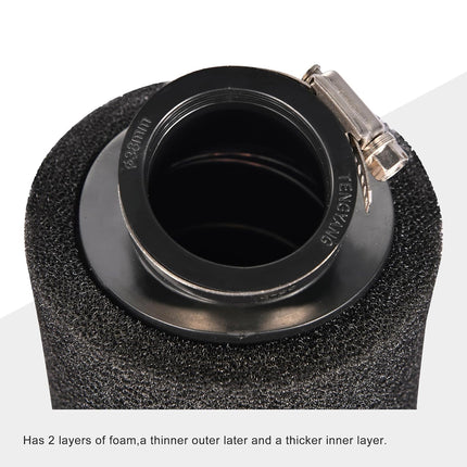 38mm Bent Foam Pod Air Filter Cleaner Motorcycle ATV Dirt Bike Washable Reusable