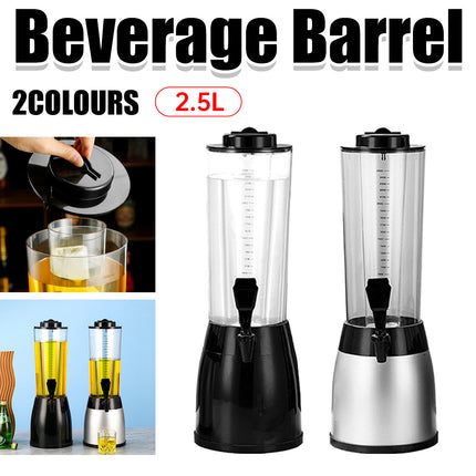 2.5L Beer Tower Beverage Dispenser Clear for Bar Party Home KTV Drink Serving