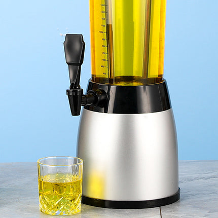 2.5L Beer Tower Beverage Dispenser Clear for Bar Party Home KTV Drink Serving