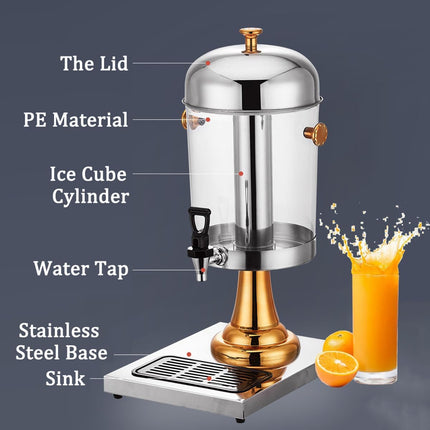 8L Stainless Steel Juice Dispenser Cold Beverage Coffee Milk Tea Machine