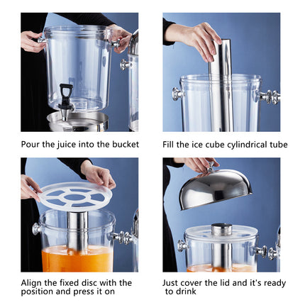 8L Stainless Steel Juice Dispenser Cold Beverage Coffee Milk Tea Machine