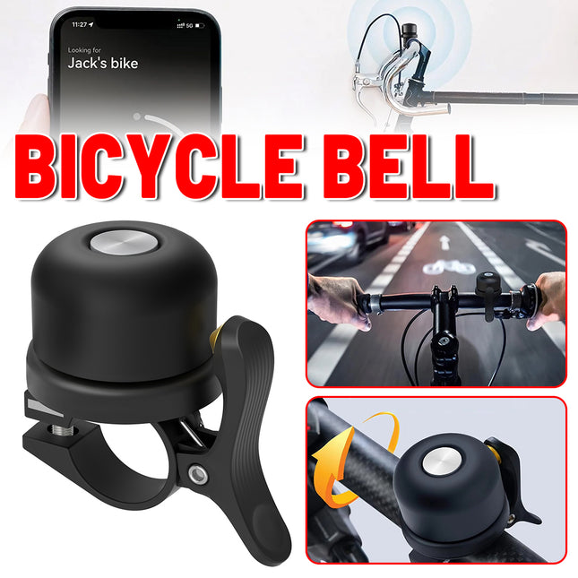 Black Bicycle Bell Crisp Sound Classic Bike Handlebar Ring Bell Accessory Use