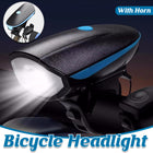 Rechargeable Bike Headlight With Horn Bright LED Waterproof For Night Use