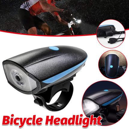 Rechargeable Bike Headlight With Horn Bright LED Waterproof For Night Use