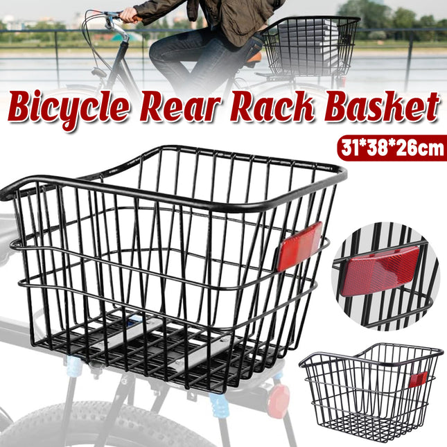 Bike Rear Basket Bicycle Back Schoolbag Holder Rear Mounted Bike Storage Carrier