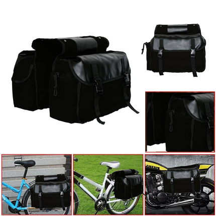 Bike Bag Motorbike Touring Saddle Bag Durable Canvas Bike Bicycle Rear Seat Bag