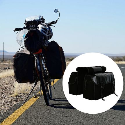 Bike Bag Motorbike Touring Saddle Bag Durable Canvas Bike Bicycle Rear Seat Bag