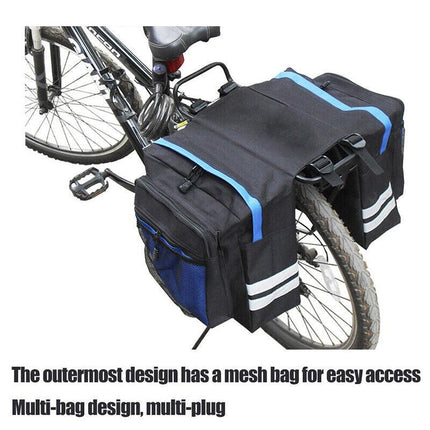 Bike Bicycle Rear Rack Pannier Bags Back Waterproof Seat Box Saddle Carry Bag Au - Aimall