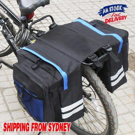 Bike Bicycle Rear Rack Pannier Bags Back Waterproof Seat Box Saddle Carry Bag Au - Aimall