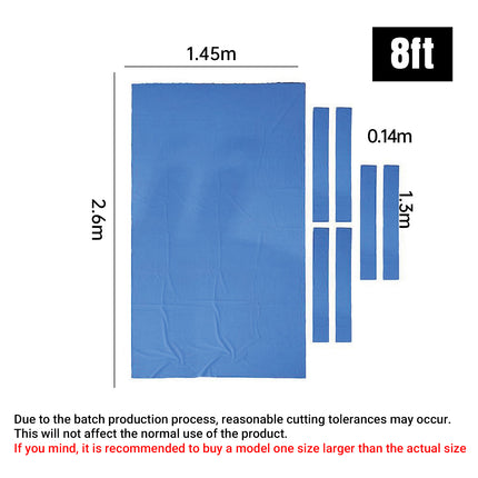 7Pcs Worsted Billiard Snooker Pool Table Cover Cloth W/ Felt Strip Heavy Duty 8FT