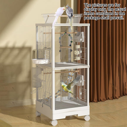 Bird Cage Double Layer Metal Villa Large Size Aviary House for Parrot Pet Indoor
