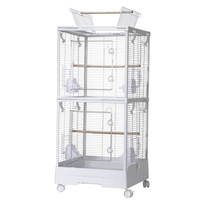 Bird Cage Double Layer Metal Villa Large Size Aviary House for Parrot Pet Indoor