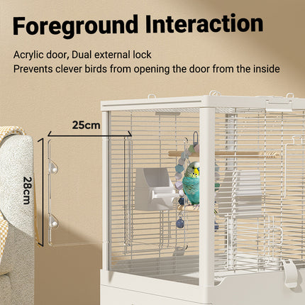 Bird Cage Double Layer Metal Villa Large Size Aviary House for Parrot Pet Indoor