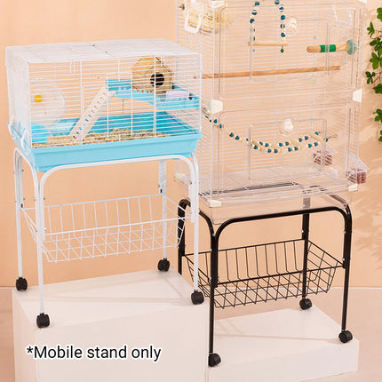 Cage Mobile Storage Rack with Wheels for Birds Small Animal Cages Stable Durable
