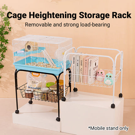Cage Mobile Storage Rack with Wheels for Birds Small Animal Cages Stable Durable