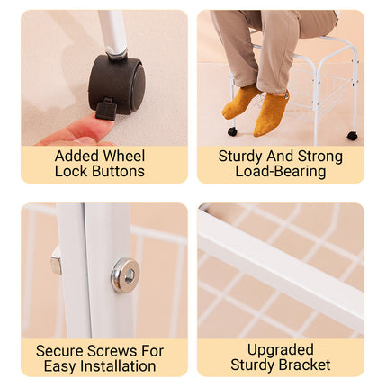 Cage Mobile Storage Rack with Wheels for Birds Small Animal Cages Stable Durable