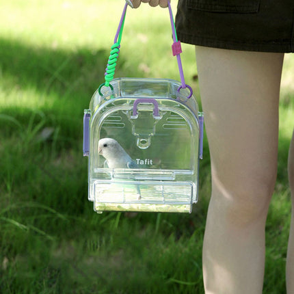 Portable Transparent Breathable Parrot Travel Cage Clear Ventilated for Birds