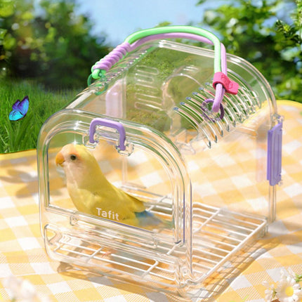 Portable Transparent Breathable Parrot Travel Cage Clear Ventilated for Birds