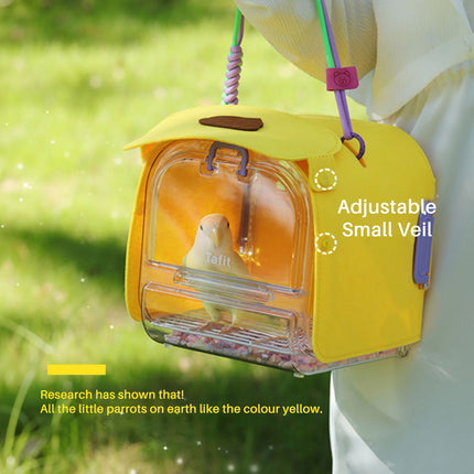 Portable Transparent Breathable Parrot Travel Cage Clear Ventilated for Birds