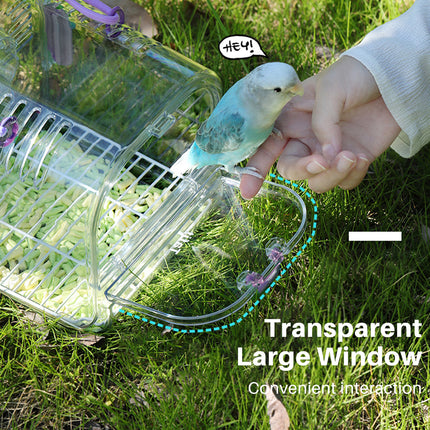 Portable Transparent Breathable Parrot Travel Cage Clear Ventilated for Birds