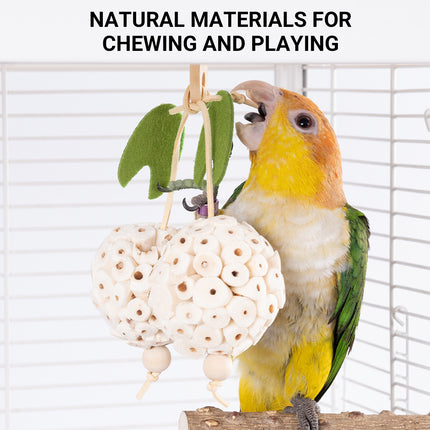 Parrot Chewing Ball Boredom Toy For Pet Bird Cage Playtime Mental Stimulation