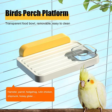 Bird Perch Stand Feeding Station Parrot Swing Platform Cage Accessories Toy