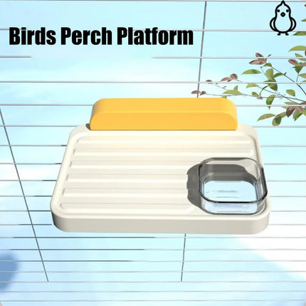 Bird Perch Stand Feeding Station Parrot Swing Platform Cage Accessories Toy