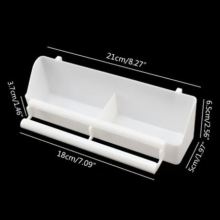 Bird Food Feeder Trough Box Water Bowl Container Cage Accessories Easy Install