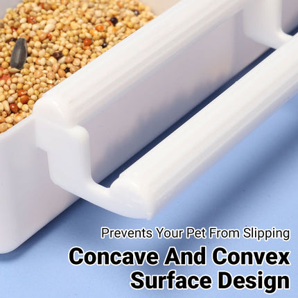 Bird Food Feeder Trough Box Water Bowl Container Cage Accessories Easy Install