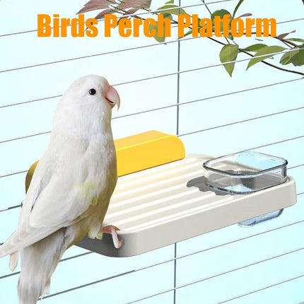 Bird Perch Stand Feeding Station Parrot Swing Platform Cage Accessories Toy