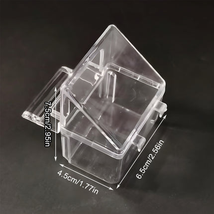 Bird Cage Feeder Hanging Type Clear Plastic Anti Spill with Hook for Birds Cage