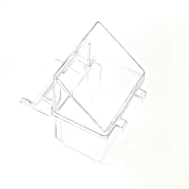 Bird Cage Feeder Hanging Type Clear Plastic Anti Spill with Hook for Birds Cage