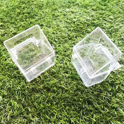 Bird Cage Feeder Hanging Type Clear Plastic Anti Spill with Hook for Birds Cage