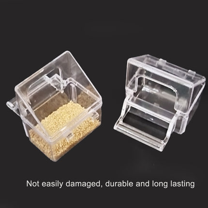 Bird Cage Feeder Hanging Type Clear Plastic Anti Spill with Hook for Birds Cage