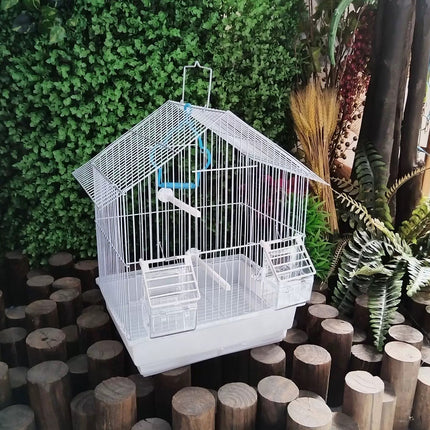 Bird Cage Feeder Hanging Type Clear Plastic Anti Spill with Hook for Birds Cage