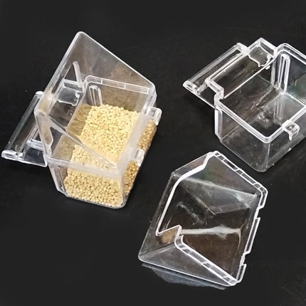 Bird Cage Feeder Hanging Type Clear Plastic Anti Spill with Hook for Birds Cage