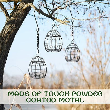 Outdoor Hanging Bird Feeder Cage Suspended Bird Feeding Device Garden Yard Decor