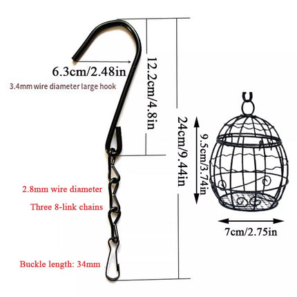 Outdoor Hanging Bird Feeder Cage Suspended Bird Feeding Device Garden Yard Decor