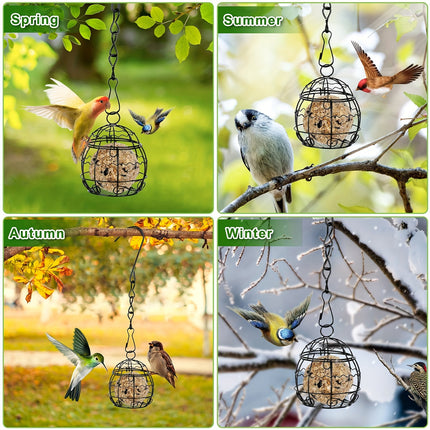 Outdoor Hanging Bird Feeder Cage Suspended Bird Feeding Device Garden Yard Decor
