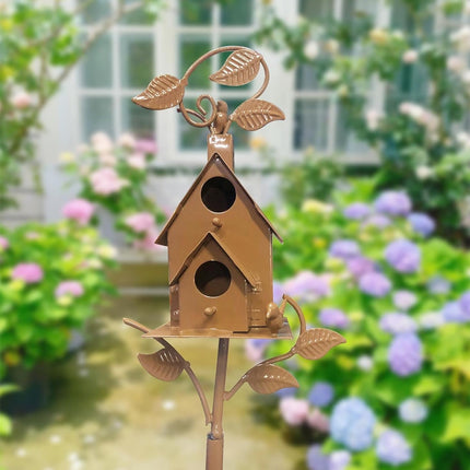 Birdhouse Garden Stakes Outdoor Yard Ornaments for Lawn and Garden Decoration