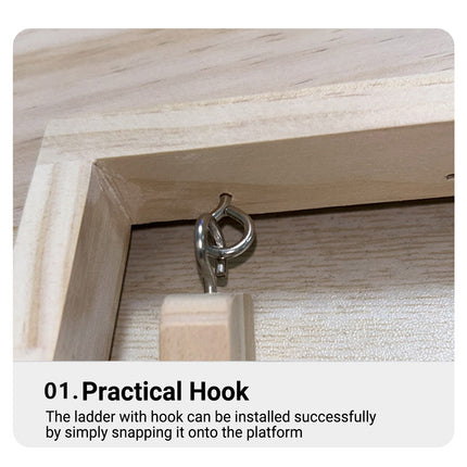 Parrot Wooden Climbing Ladder Platform Bed Stand Toy Bird Cage Resting Training