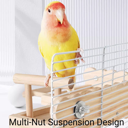 Parrot Wooden Climbing Ladder Platform Bed Stand Toy Bird Cage Resting Training